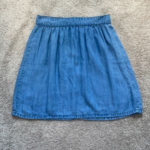 Madewell Chambray Zip Skirt